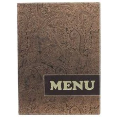 Photo Protège-menus A4 - Simili-cuir imprimé SECURIT Design Paisley Image