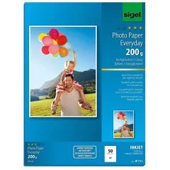 Photo SIGEL IP711 : Lot de papiers photos Brillant Everyday Plus - Format A4 - 200 g/m²