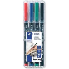 Photo Etui de 4 marqueurs permanents Lumocolor pour rétroprojecteur STAEDTLER 314 B