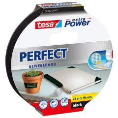 Photo TESA : Ruban adhésif en toile extra Power - fixation noir 56339