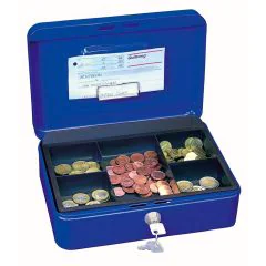 Photo WEDO : Caissette à monnaie avec clip - Bleu - 250 x 180 mm