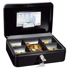 Photo WEDO : Caissette à monnaie avec clip - Noir- 250 x 180 mm