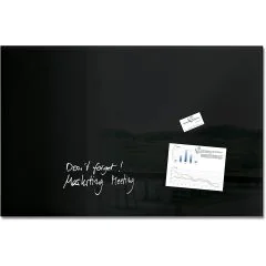 SIGEL : Tableau magnétique en verre - 1000 x 650 mm - Noir GL140