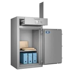 Coffre de dépôt de fonds - Classe 1 - Serrure à clé et électronique - HARTMANN Zephir Dépôt 1001