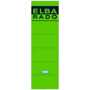 Photo Etiquettes pour dos de classeur - 59 x 190 mm - Vert : ELBA 100420948
