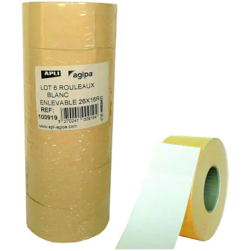 Etiquettes rectangulaires étiqueteuse de prix - 26 x 16 mm AGIPA