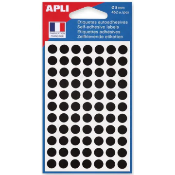 Photo Lot de 462 Pastilles adhésives 8 mm - Noir