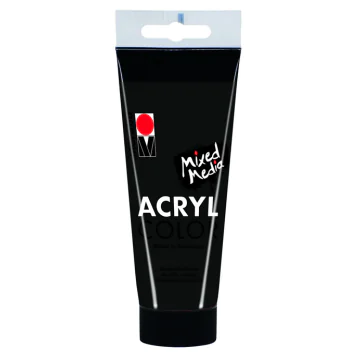 Photo Peinture acrylique mat Noir - MARABU AcrylColor  de 100 ml