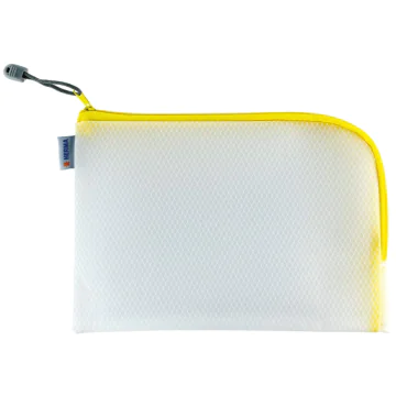 Photo Pochette universelle à zip - 260 x 200 mm - Transparent / Jaune HERMA Mesh Bags