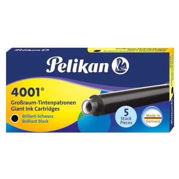 Photo Boite de 5 grandes cartouches d'encre - Noir : PELIKAN 4001 GTP/5 