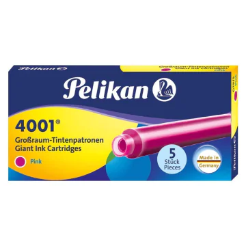 Photo Boite de 5 grandes cartouches d'encre - Rose : PELIKAN 4001 GTP/5