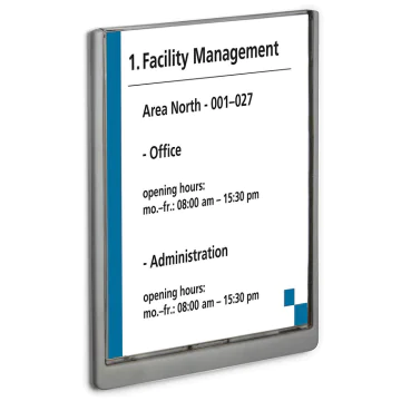 Photo Plaque de porte grise Click Sign - 210 x 297 mm DURABLE 4867-37