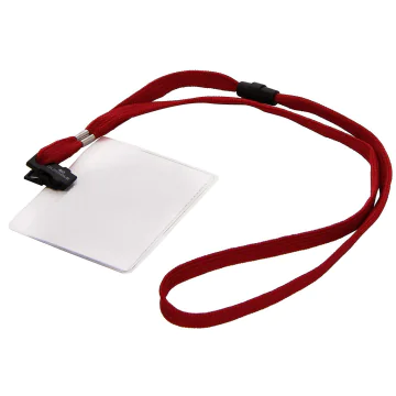 Photo DURABLE : Lot de 10 badges avec lacet textile - Rouge 8139-03