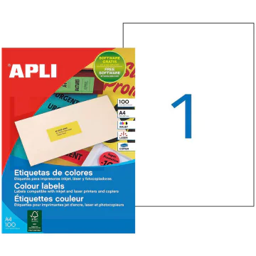 Photo Étiquettes adresses Jaunes A4 - 210 x 297 mm AGIPA 119041