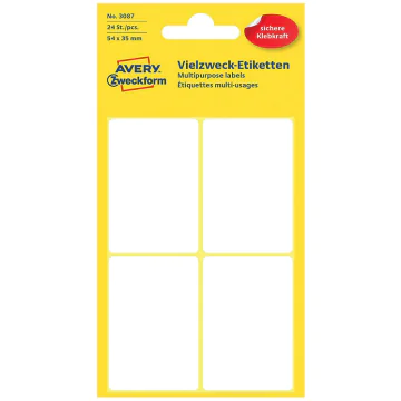 Photo Étiquettes autocollantes - 54 x 35 mm - Blanc AVERY 3087