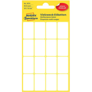 Photo Étiquettes adhésives - 29 x 18 mm - Blanc AVERY 3074