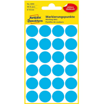 Photo Pastilles adhésives - 18 mm - Bleu AVERY