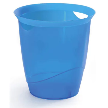 Photo DURABLE : Corbeille à papier Trend 16 litres - Bleu translucide - 1701710540