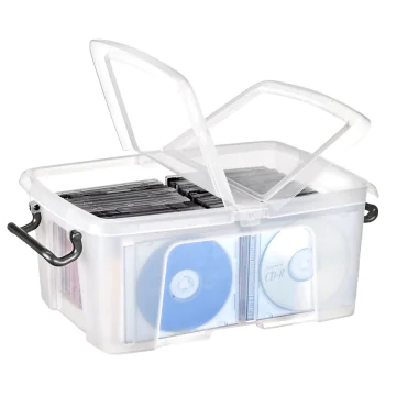 Photo Bac de rangement avec couvercle - 12 litres transparent HW671 CEP