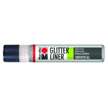 Photo MARABU Glitter-Liner 180309582 : Peinture pour textile - Argent brillant