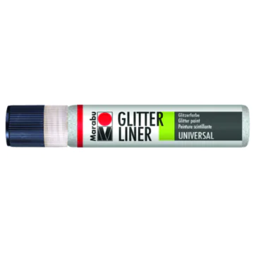 Photo MARABU Glitter-Liner 18030009570 : Peinture pour textile - Blanc brillant