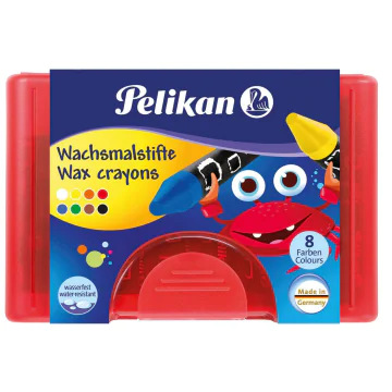 Photo PELIKAN : Lot de crayons de cire épais sans gaine - 665/8