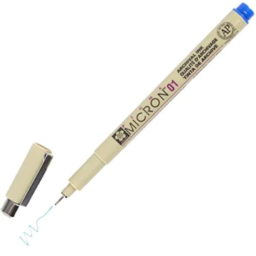 Photo Stylo feutre à pointe fine - 0,25 mm - Bleu SAKURA Pigma Micron 01
