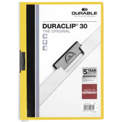 Photo Chemise de présentation A4 à clip - Jaune (DURABLE 2200-04)