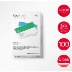 Photo Pochettes à plastifier des Cartes - 250 mic 67 x 98,5 mm GBC CardPouch