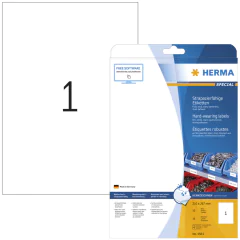 Image Étiquettes adhésives ultra résistantes - 210 x 297 mm - Blanc HERMA