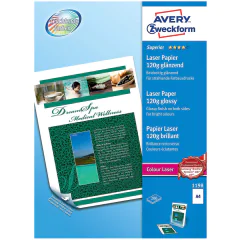 Photo Feuilles de papier photo - Couleur Laser - A4 - 120 g/m² AVERY
