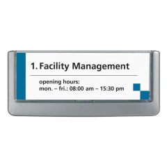 Photo Plaque de porte grise - Click Sign - 149 x 52,5 mm DURABLE 4860-37