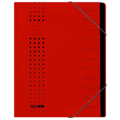 Photo ELBA 400001993 : Trieur à élastique 12 compartiments - Rouge