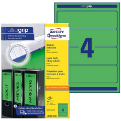 Photo Etiquettes Dos de classeur - 61 x 192 mm - Vert AVERY Lot de 400